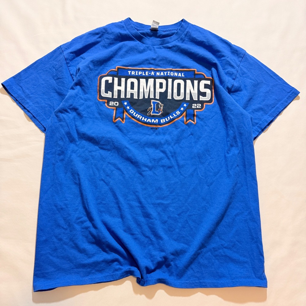Gildan T-Shirt Men XL Blue Durham Bulls 2022 Triple-A National Champions Graphic